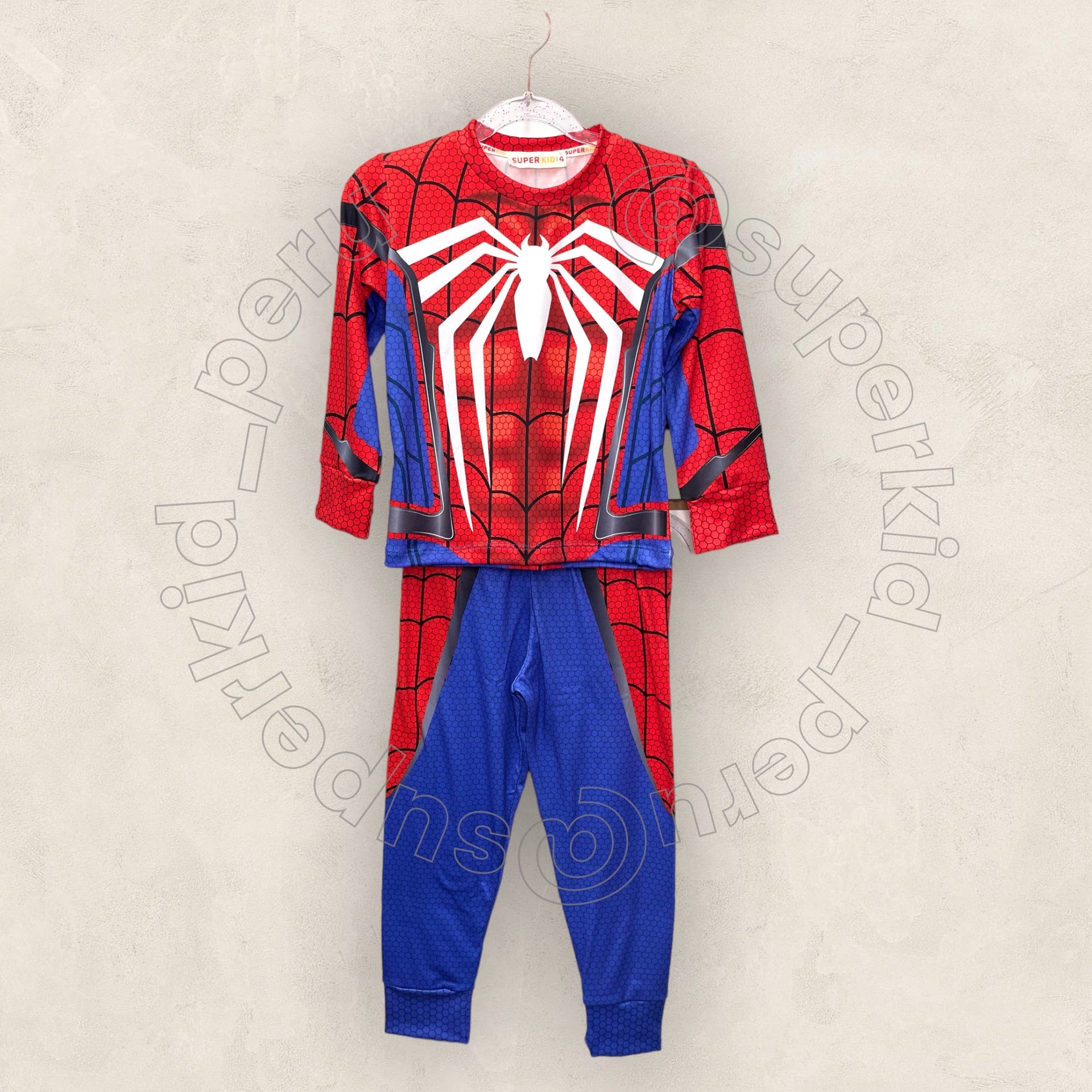 Pijama de Spiderman rojo para niños y niñas, ropa de dormir Unisex